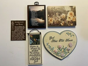 Lot of 5 Religious House Blessings Prayer Thankful Plaques Christianity Jesus C5 - Picture 1 of 12