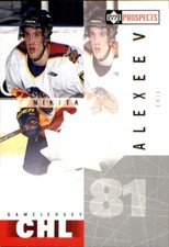 2000-01 UD CHL Prospects WHITE GAME USED JERSEY #NE Nikita Alexeev ERIE OTTERS