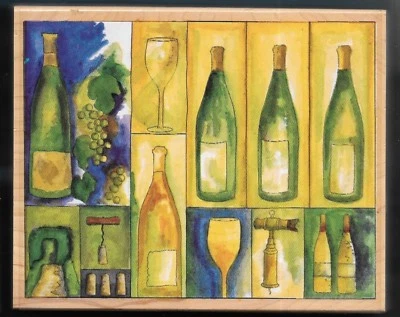 ВИННАЯ БУТЫЛКА КОЛЛАЖ ВИНОГРАД пробки открывалка штампы случаются #90290 X-Large XL резина - Изображение 1 из 3