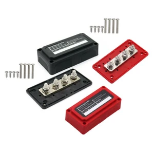 Universal 48V 300A M8(5/16") 4 Stud Heavy Duty Bus Bar Power Distribution Block - Imagen 1 de 9