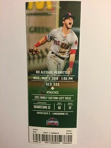 BOSTON RED SOX VS OAKLAND ATHLETICS, MAY 1,2019 TICKET STUB - Picture 1 of 1