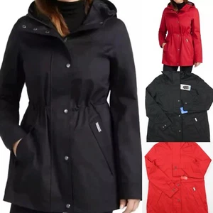 Hunter Classic Rain Jacket Women Red Black M L Hooded Vented Mesh Lined Water Re - Picture 1 of 29