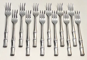 12 ELD13 ELDAN Bambus Gabel 6" Meeresfrüchte Cocktail Mini Wurstwaren Hors d'oeuvres - Bild 1 von 8