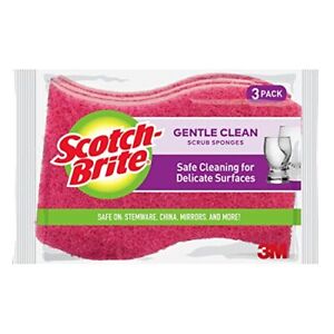 Scotch-Brite Gentle Clean Delicate Scrub Sponges, For Washing Dishes  3 Scrub
