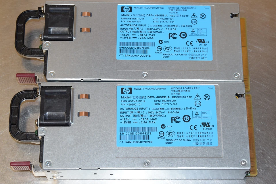 Lote 2 fuentes de alimentación de servidor 460W para HP Proliant DL380 G7 DL380p/DL385p G8 Foto 1 de 1
