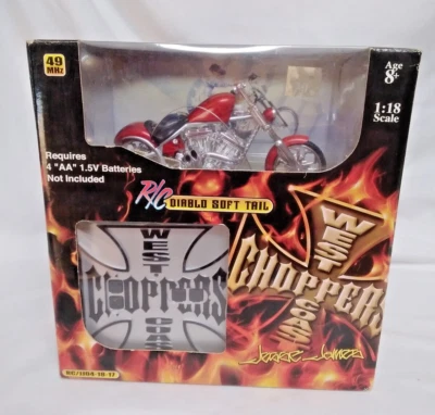 West Coast Choppers 2004 R/C Radio Control Motorcycle Diablo Soft Tail - Image 1 of 4