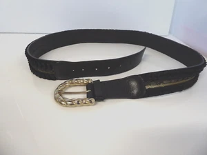 Wunderschöner Orciani schwarzer Leder Damen Gürtel mit Band / Strass Schnalle - Bild 1 von 7