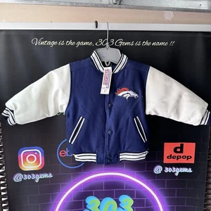 TODDLER Denver Broncos BABY NFL WOOL Letterman Bomber Jacket 3T Kids Jersey - Picture 1 of 3