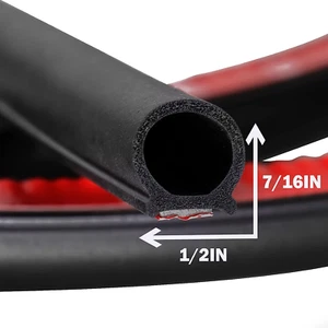10Ft D-Shape Rubber Weather Stripping 1/2"×7/16" Heavy Duty Rubber Seal Weath... - Picture 1 of 12