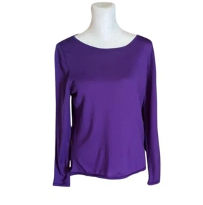 Women's Talbots Petite Purple Long Sleeve Wool Knit Top Size LP - Picture 1 of 8