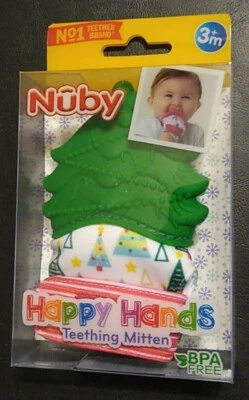 Happy Hands Teething Mitten Nuby Bpa Free Tree NIB Free Shipping - Image 1 of 2