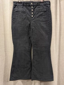American Eagle Damen Stretch grau Cord super hoch geschnitten ausgestellt Größe 16 kurz - Bild 1 von 8