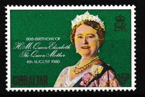 Gibraltar - 80 Aniversario Reina Madre Isabel MNH 1980 Mi. 408 - Imagen 1 de 1