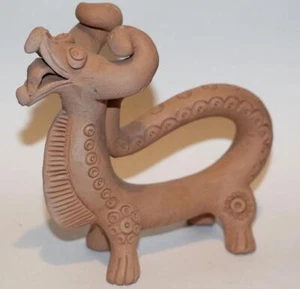 UZBEKISTAN CENTRAL ASIA CLAY SCULPTURE TOY DRAGON MYSTICAL (17) - Picture 1 of 5