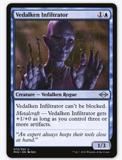 4x MTG Vedalken Infiltrator NM Blue Vedalken Rogue Metalcraft Can’t Be Blocked