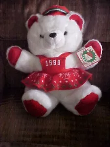 Vintage 1989 White Female Red Christmas K Mart Bear With Tags 20" Santa's Club - Picture 1 of 12