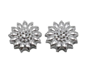 200 Silver Flatback Acrylic Dotted Rhinestone Sunflower Cabochons Gems 12mm - Picture 1 of 5