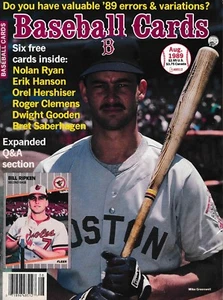 Mike GREENWELL EN PORTADA DE LA EDICIÓN DE AGOSTO DE 1989 DE LA REVISTA DE TARJETAS DE BÉISBOL +6 TARJETAS - Imagen 1 de 1