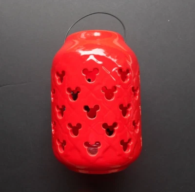Disney~~Mickey Garden Lantern~~Rojo~~7 pulgadas de alto Foto 1 de 3
