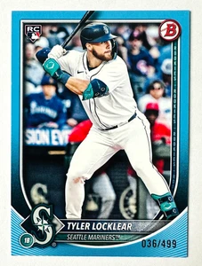 2025 Bowman Tyler Locklear BLUE Parallel RC SP #/499 Mariners Rookie! - Picture 1 of 3