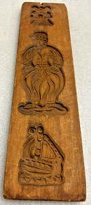 Antiguo molde de galletas Springerie holandés de madera tallada 3 imágenes o uso como arte de pared - Imagen 1 de 7