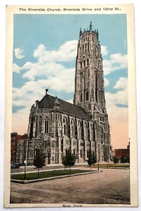 Riverside Church Riverside Drive & 122nd St. New York NY Manhattan Vintage Postkarte - Bild 1 von 2