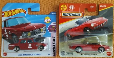 Lotto Matchbox Alfa Romeo Duetto + Hot Wheels Giulia Super Ti 1:64 2025 - Immagine 1 di 4