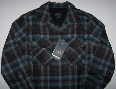 NWT Pendleton GRAY/BLUE OMBRE PLAID BOYFRIEND BOARD Wool Shirt Women's XXS - Image 1 of 4