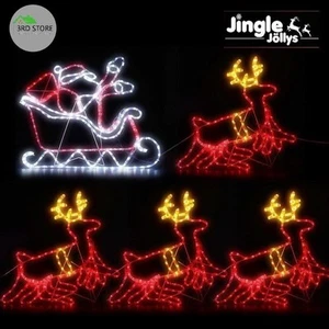 Jingle Jollys Christmas Motif Lights LED Rope Reindeer Waterproof Colourful Xmas - Picture 1 of 12