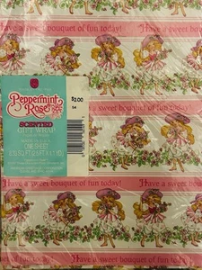 1992 NIP (2) Vintage Peppermint Rose Doll Scented Gift Wrap NOS - Picture 1 of 2