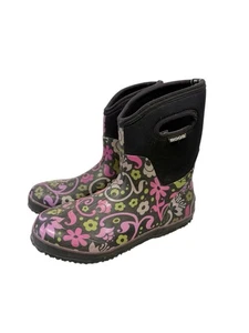Stivali Bogs Classic MID Corsetto Impermeabili Isolati Donna 11 Stampa Rosa Floreale - Foto 1 di 9