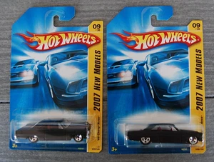 2- 2007 Hot Wheels 66 Chevy NOVA First Edition/New Model #09 5-Spoke 1966 black - Picture 1 of 5