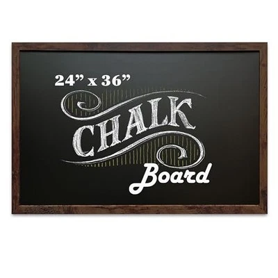 24x36 Rustic Framed Magnetic Chalkboard Wall Decor for Notes and Reminders - Image 1 of 4