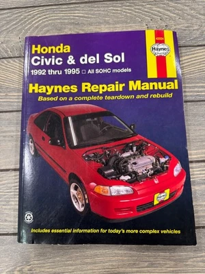 Manual de reparación Honda Civic & Del Sol 1992-1995 Haynes modelos SOHC Foto 1 de 3