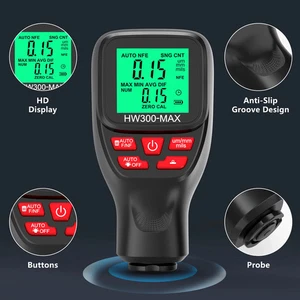 HW300-MAX Thickness Gauge 0-2000UM Car Coating Thickness Gauge LCD Automotive - Picture 1 of 17