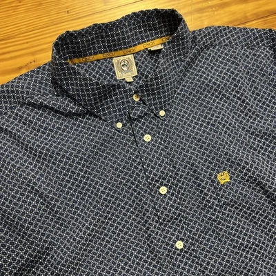 CINCH Men's Geometric Print Button Down Western Shirt Size XXL Long Sleeve Blue - Image 1 of 4