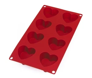 Molde para hornear corazón 6 cavidades de silicona Lekue, rojo - Imagen 1 de 3