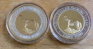 Set of 2 Sam's Town Casino Las Vegas $20. Silver Strikes, Limited Misspelled - Picture 1 of 2