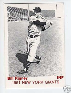 1951 New York Giants: BILL RIGNEY @1975 TCMA