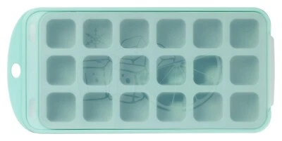 Eiswürfelform Eiswürfelbereiter mit Deckel Türkis Polypropylen Silikon 27x13 cm - Bild 1 von 2