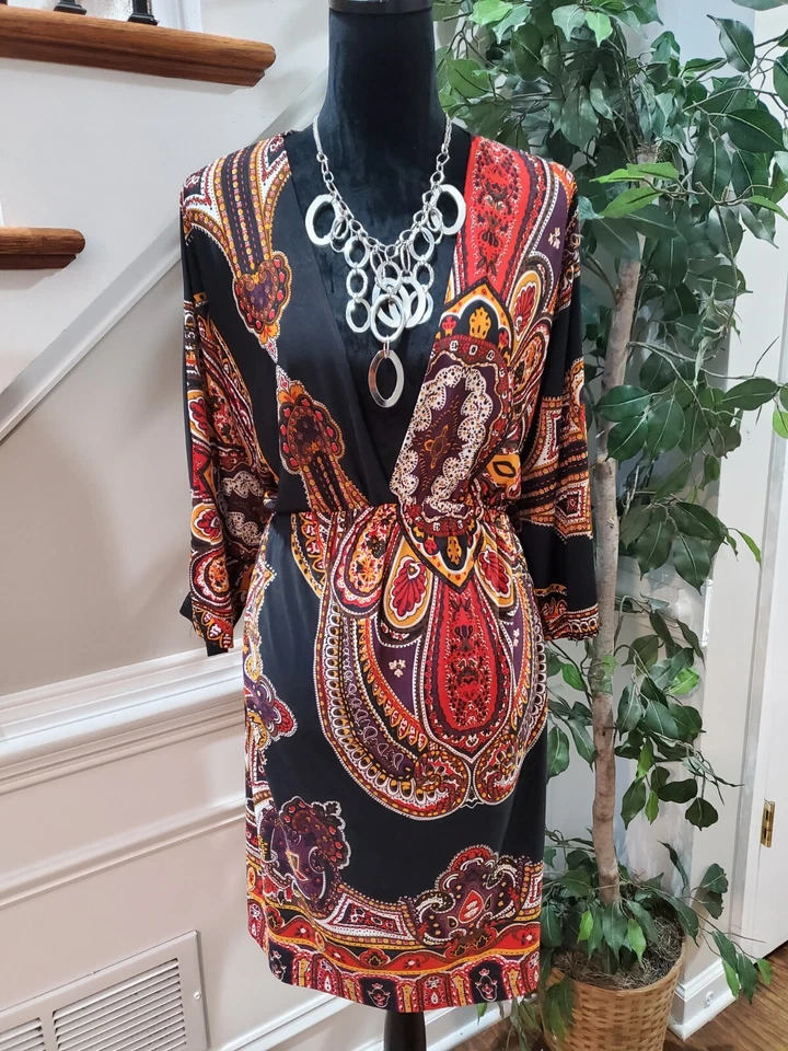 Vestido Cristinalove Negro Cachemira Poliéster Manga Larga Informal Hasta la Rodilla XL Foto 1 de 4