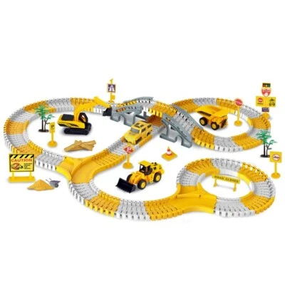 255 PCS Construction Race Track for Kids, Bulldozer Truck Car Toys Playset Gifts - Image 1 of 4