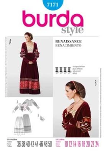 Schnittmuster Burda 7171 Historisches Kleid, Renaissance Gr. 36-50 - Bild 1 von 6
