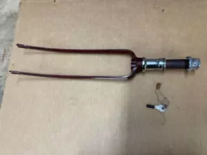 Schwinn 24" Bicycle Maroon Locking Fork & Complete Headset B-6 Autocycle NOS! - Picture 1 of 8