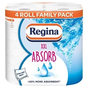 Regina XXL Absorb Kitchen Roll Family Pack 4 Rolls Extra Large Sheets - Picture 1 of 3