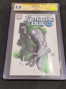 Fantastic Four #1 (2018) - Signed And Sketched By Micelli Alessandro - CGC 5.0 - Picture 1 of 10