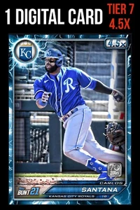 CARLOS SANTANA ROYALS 4.5x TIER 7 BASE BLUE LIGHTNING Topps BUNT DIGITAL CARD - Picture 1 of 1