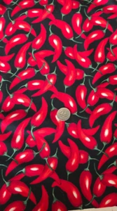 2 Yds Chilis Hot Red Peppers Stoff von Robert Kaufman - Bild 1 von 3