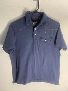 HOWLER BROS Ranchero Polo Shirt Men Sz M Blue Pearl Snap Buton Cotton Preppy - Picture 1 of 5