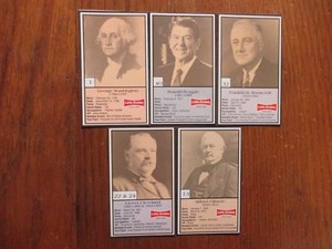 5-1992  LITTLE DEBBIE  President  Cards(w/GEORGE  WASHINGTON/RONALD  REAGAN/FDR)